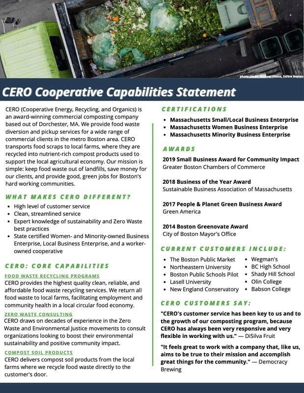 CERO COOPERATIVE CAPABILITIES STATEMENT 2020